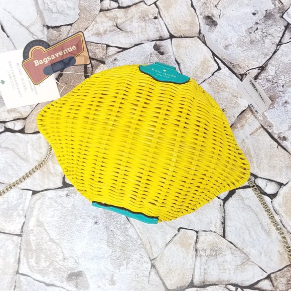 kate spade Handbags - Lemon Crossbody Picnic Perfect Yellow Green Stem Chain Kate Spade